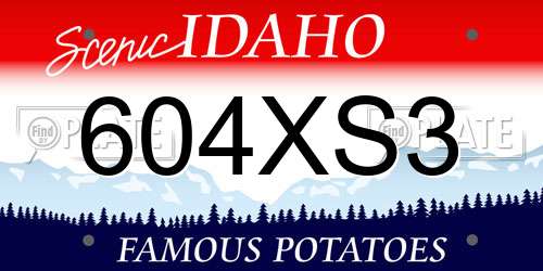 604XS3 Idaho License Plate