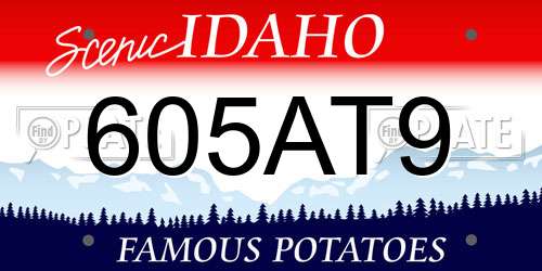 605AT9 Idaho License Plate