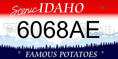 6068AE Idaho License Plate