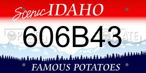 606B43 Idaho License Plate