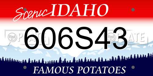 606S43 Idaho License Plate