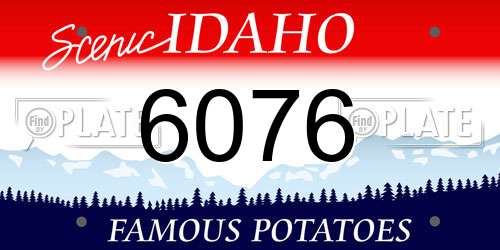 6076 Idaho License Plate