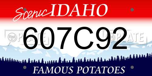 607C92 Idaho License Plate