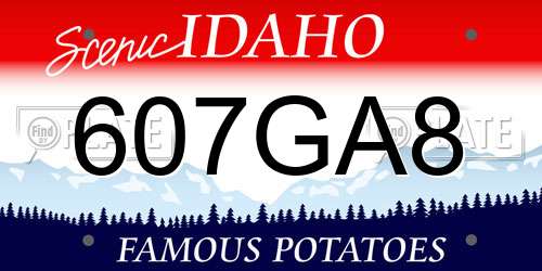 607GA8 Idaho License Plate