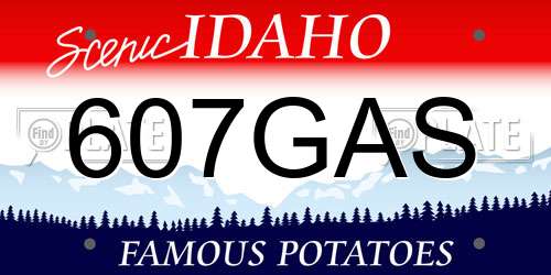 607GAS Idaho License Plate