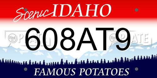608AT9 Idaho License Plate