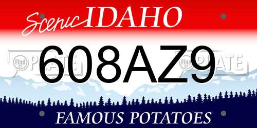 608AZ9 Idaho License Plate