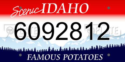 6092812 Idaho License Plate