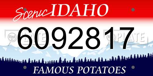 6092817 Idaho License Plate