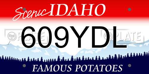 609YDL Idaho License Plate