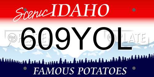 609YOL Idaho License Plate