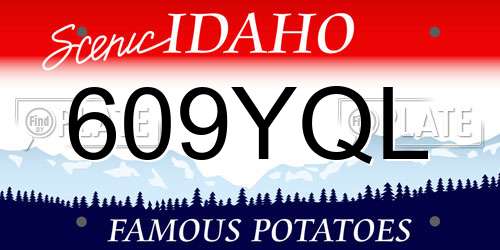 609YQL Idaho License Plate