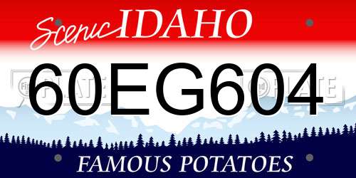 60EG604 Idaho License Plate