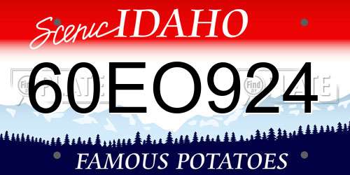 60EO924 Idaho License Plate