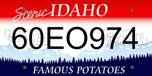 60EO974 Idaho License Plate