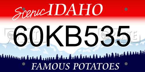 60KB535 Idaho License Plate