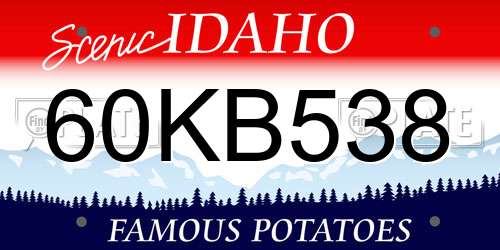 60KB538 Idaho License Plate