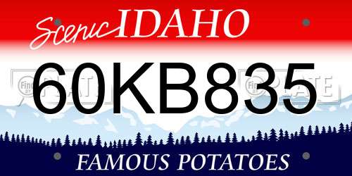 60KB835 Idaho License Plate