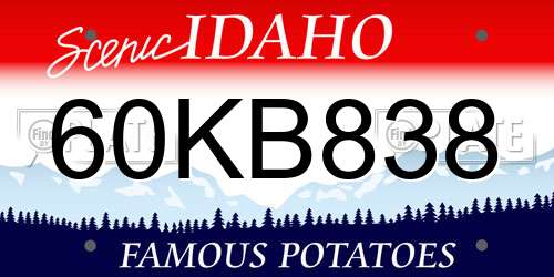 60KB838 Idaho License Plate
