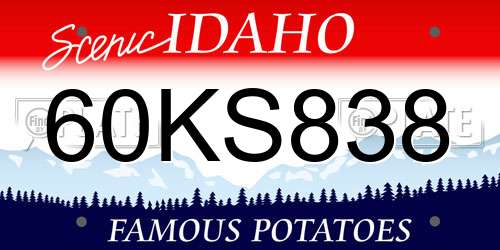 60KS838 Idaho License Plate
