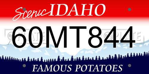60MT844 Idaho License Plate