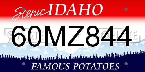 60MZ844 Idaho License Plate
