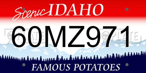 60MZ971 Idaho License Plate
