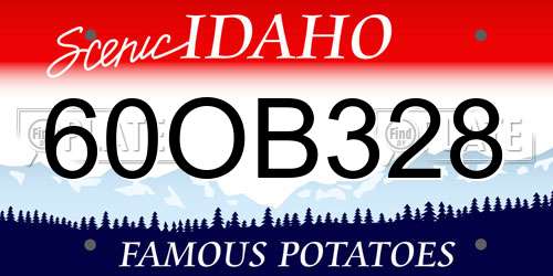 60OB328 Idaho License Plate