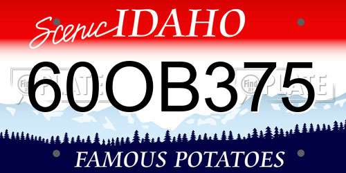 60OB375 Idaho License Plate