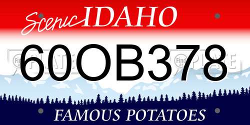 60OB378 Idaho License Plate
