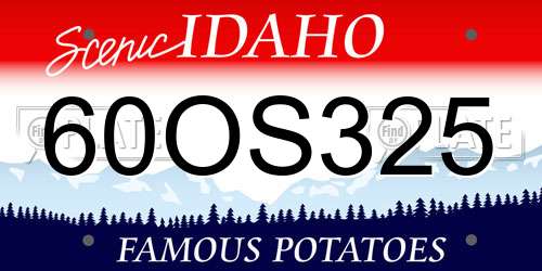 60OS325 Idaho License Plate