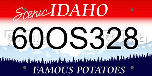 60OS328 Idaho License Plate