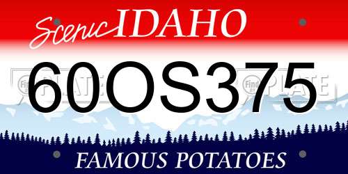 60OS375 Idaho License Plate