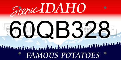 60QB328 Idaho License Plate