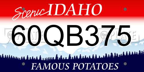 60QB375 Idaho License Plate