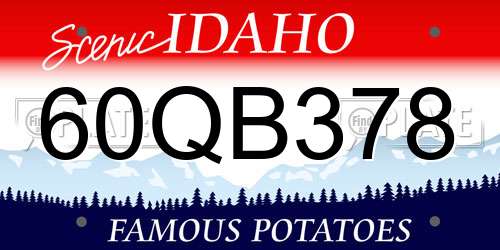 60QB378 Idaho License Plate