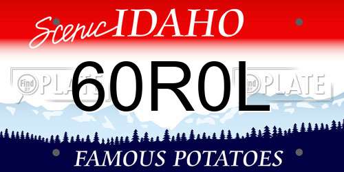 60R0L Idaho License Plate