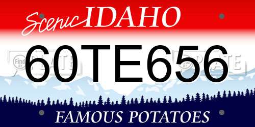 60TE656 Idaho License Plate