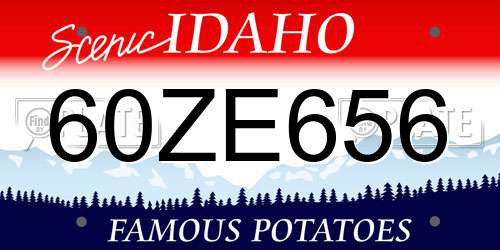 60ZE656 Idaho License Plate