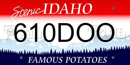 610DOO Idaho License Plate