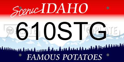 610STG Idaho License Plate