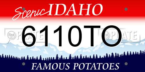 6110TO Idaho License Plate