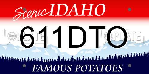 611DTO Idaho License Plate