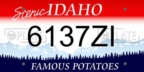6137ZI Idaho License Plate