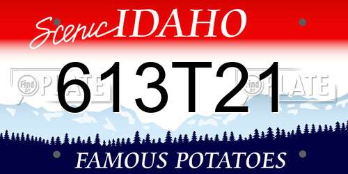 613T21 Idaho License Plate