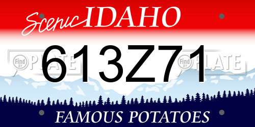 613Z71 Idaho License Plate