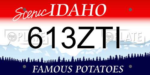 613ZTI Idaho License Plate