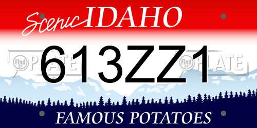 613ZZ1 Idaho License Plate