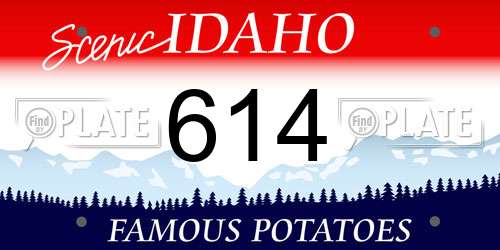 614 Idaho License Plate