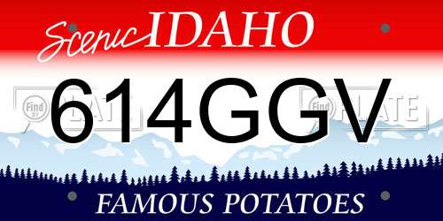 614GGV Idaho License Plate